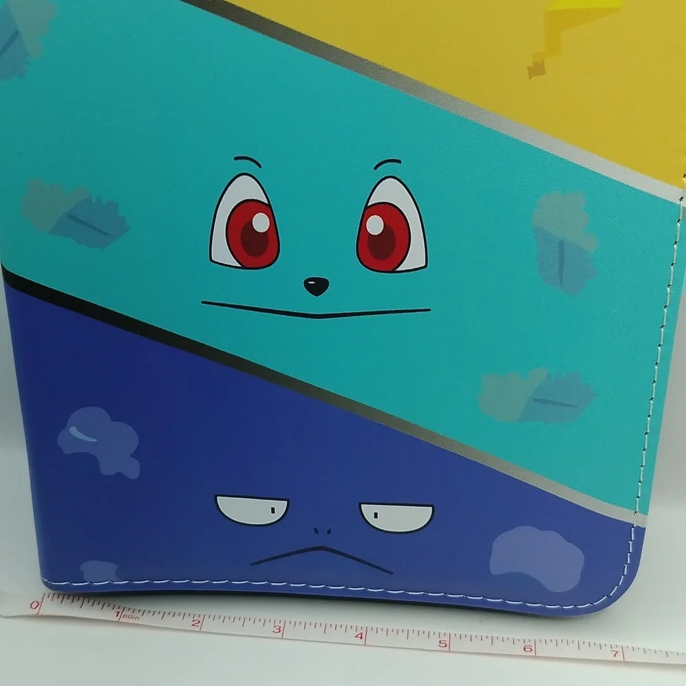 Pokemon Inspired Pikachu Bulbasaur Squirtle Anime Trading Card Zip-Up Binder